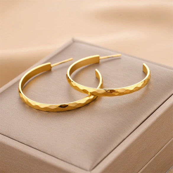 Wholesale Titanium Steel Nonfading Earrings With Geometric Pattern And Electroplating For Women