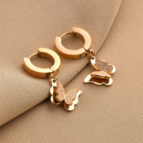 Wholesale Titanium Steel Nonfading Earrings With Geometric Pattern And Electroplating For Women