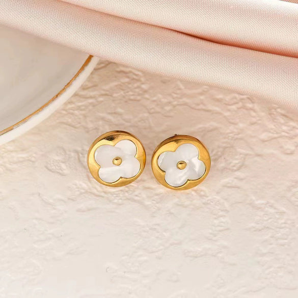 Wholesale Titanium Steel Nonfading Earrings With Geometric Pattern And Electroplating For Women