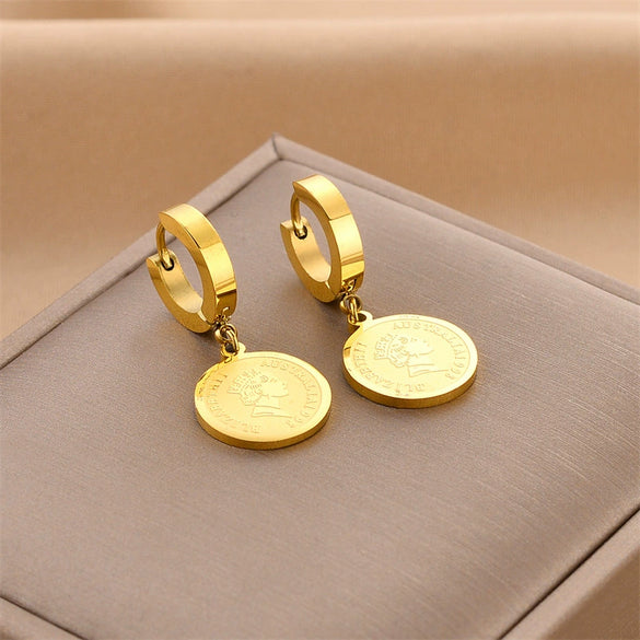 Wholesale Titanium Steel Nonfading Earrings With Geometric Pattern And Electroplating For Women