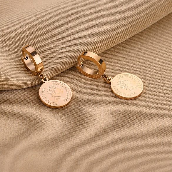 Wholesale Titanium Steel Nonfading Earrings With Geometric Pattern And Electroplating For Women