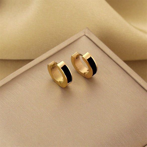 Wholesale Titanium Steel Nonfading Earrings With Geometric Pattern And Electroplating For Women