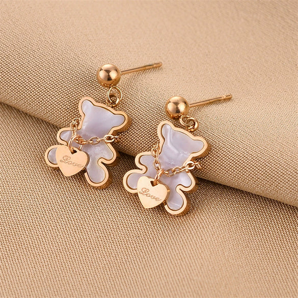 Wholesale Titanium Steel Nonfading Earrings With Geometric Pattern And Electroplating For Women