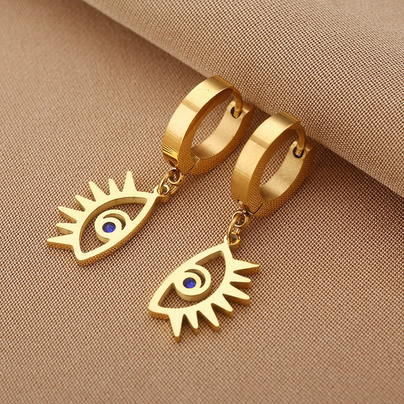 Wholesale Titanium Steel Nonfading Earrings With Geometric Pattern And Electroplating For Women