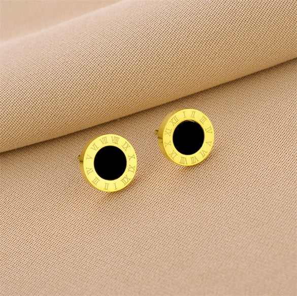 Wholesale Titanium Steel Nonfading Earrings With Geometric Pattern And Electroplating For Women