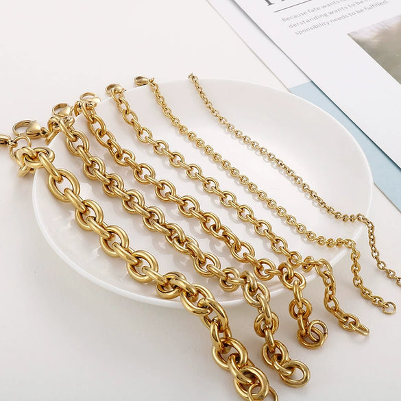 Wholesale Titanium Steel Ochain Bracelet With Geometric Cross And Electroplating Treatment