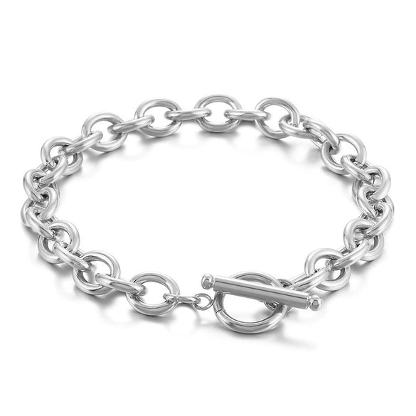 Wholesale Titanium Steel Ochain Bracelet With Geometric Cross And Electroplating Treatment