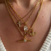 Wholesale Titanium Steel Ochain Light Luxury Geometric Cross Pendant Necklace With Real Gold Electroplating For Women