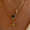 Wholesale Titanium Steel Ochain Light Luxury Geometric Cross Pendant Necklace With Real Gold Electroplating For Women