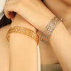 Wholesale 316L Stainless Steel Open Bracelet Minimalist Geometric Style Electroplated