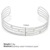 Wholesale 316L Stainless Steel Open Bracelet Minimalist Geometric Style Electroplated