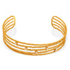 Wholesale 316L Stainless Steel Open Bracelet Minimalist Geometric Style Electroplated