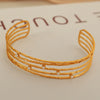 Wholesale 316L Stainless Steel Open Bracelet Minimalist Geometric Style Electroplated