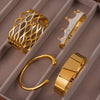 Wholesale 316L Stainless Steel Open Bracelet Simple Geometric Style 18K Gold Plated Jewelry For Women