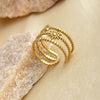 Wholesale Titanium Steel Open Bracelet With Stars Moon Hollow Design Retro Geometric 18K Gold Plated Jewelry