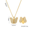 Wholesale Titanium Steel Open Butterfly Pendant With Heart Wings And Lettering Electroplated Ochain For Women