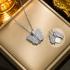 Wholesale Titanium Steel Open Butterfly Pendant With Heart Wings And Lettering Electroplated Ochain For Women