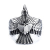 Wholesale Titanium Steel Open Free Eagle Ring With Oil Treatment For Men And Women