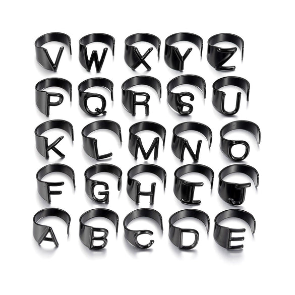Wholesale Titanium Steel Open Ring Jewelry With Letters Numbers And Text Electroplated