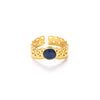 Wholesale Titanium Steel Open Ring With Geometric Pattern And Electroplating For Women