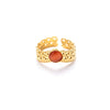Wholesale Titanium Steel Open Ring With Geometric Pattern And Electroplating For Women