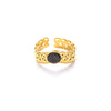 Wholesale Titanium Steel Open Ring With Geometric Pattern And Electroplating For Women