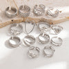 Wholesale Titanium Steel Open Ring With Hollowout Design And Heart Shape Flower Leaves Letters Numbers Text Patterns Electroplated Unisex