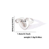 Wholesale Titanium Steel Open Ring With Hollowout Design And Heart Shape Flower Leaves Letters Numbers Text Patterns Electroplated Unisex