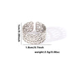 Wholesale Titanium Steel Open Ring With Hollowout Design And Heart Shape Flower Leaves Letters Numbers Text Patterns Electroplated Unisex