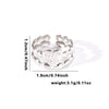 Wholesale Titanium Steel Open Ring With Hollowout Design And Heart Shape Flower Leaves Letters Numbers Text Patterns Electroplated Unisex