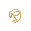 Wholesale Titanium Steel Opening Ring Geometric Style Electroplated Unisex