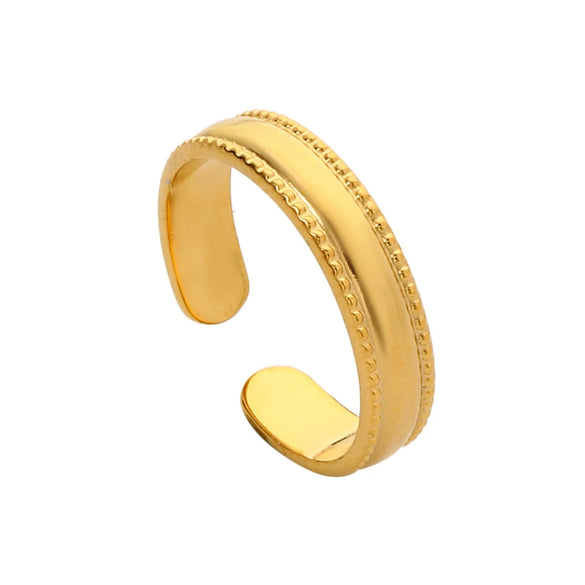Wholesale Titanium Steel Opening Ring Geometric Style Electroplated Unisex