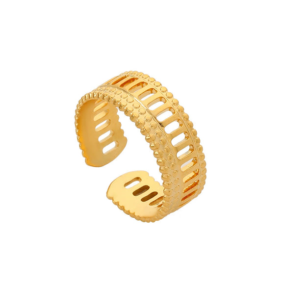 Wholesale Titanium Steel Opening Ring Geometric Style Electroplated Unisex