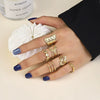 Wholesale Titanium Steel Opening Ring Geometric Style Electroplated Unisex