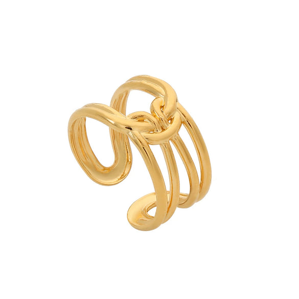 Wholesale Titanium Steel Opening Ring Geometric Style Electroplated Unisex