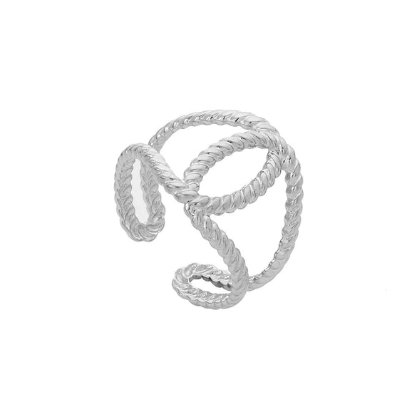 Wholesale Titanium Steel Opening Ring Geometric Style Electroplated Unisex