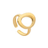 Wholesale Titanium Steel Opening Ring Geometric Style Electroplated Unisex