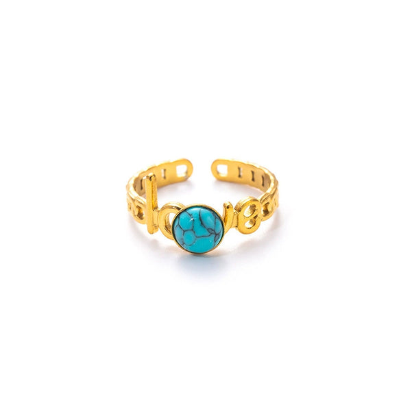 Wholesale Titanium Steel Opening Ring Geometric U Shape Electroplated Design For Women