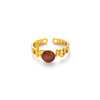 Wholesale Titanium Steel Opening Ring Geometric U Shape Electroplated Design For Women