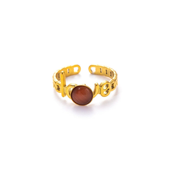 Wholesale Titanium Steel Opening Ring Geometric U Shape Electroplated Design For Women