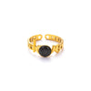 Wholesale Titanium Steel Opening Ring Geometric U Shape Electroplated Design For Women