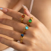 Wholesale Titanium Steel Opening Ring Geometric U Shape Electroplated Design For Women