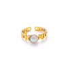 Wholesale Titanium Steel Opening Ring Geometric U Shape Electroplated Design For Women