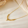 Wholesale Titanium Steel Oval And Drop Shape Necklace Electroplated Minimalist Geometric Style For Women