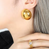 Wholesale Titanium Steel Oval Electroplated Geometric Fashion Earrings For Women