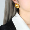 Wholesale Titanium Steel Oval Electroplated Geometric Fashion Earrings For Women