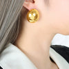 Wholesale Titanium Steel Oval Electroplated Geometric Fashion Earrings For Women