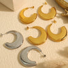 Wholesale 316L Stainless Steel Oval Geometric Cshaped 18K Gold Plated Women's Earrings