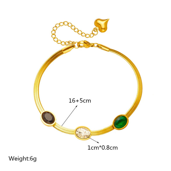 Wholesale Titanium Steel Oval Geometric Electroplated Women's Jewelry Bracelet