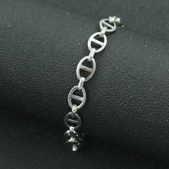 Wholesale Titanium Steel Oval Japanese Buckle Stitching Geometric Unisex Bracelet